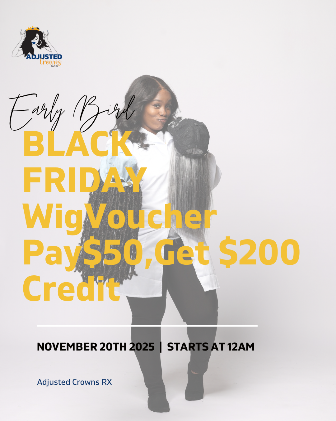 Black Friday Wig Voucher โ Pay $50, Get $200 Credit